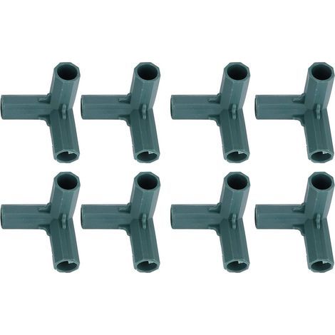 8 Stück 3-Wege-Gewächshausrahmenverbinder, 16-mm-Winkelverbinder für Gartenrahmen, Gewächshausrahmen, Rasenzäune, Gewächshauszubehör (1/5)