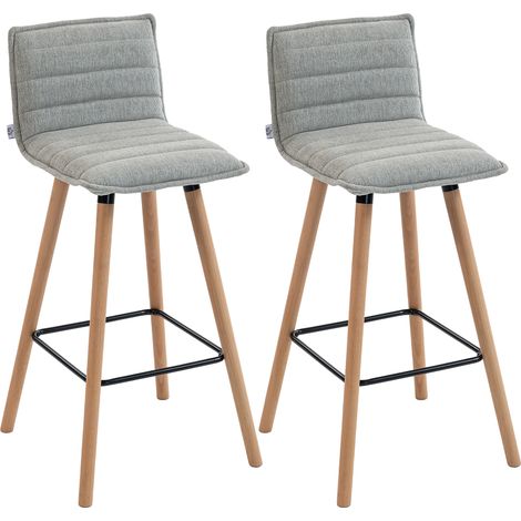 Lot de 2 tabourets de bar ILONA gris clair (1/5)