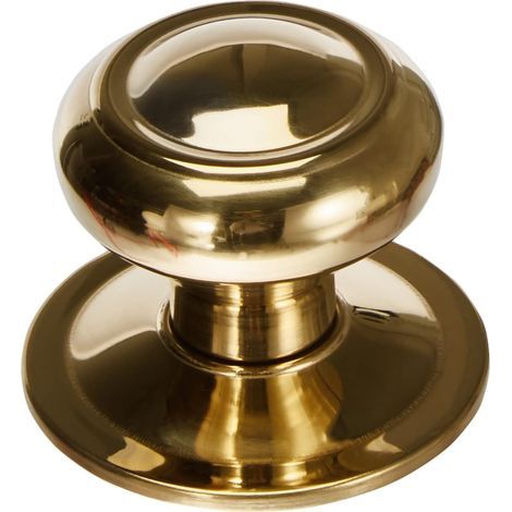 1 - Poignée De Porte - Bouton Rond - Style Traditionnel - Pour Porte D&39entrée - Doré (1/4)