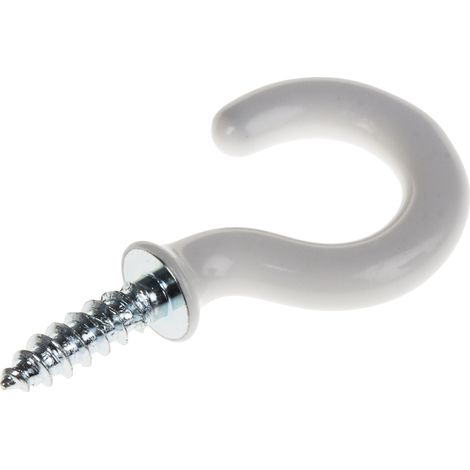 Rs Pro – Crochet en forme de J en acier finition vinyle – Diamètre intérieur 10mm – Lot de 10 unités – Épaulement pour meilleure tenue