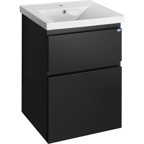 Aqualine Altair - Mobiletto sottolavabo 52x73x45 cm, nero opaco AI655