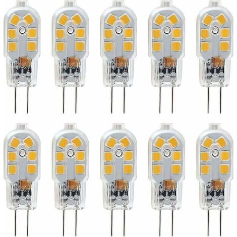 LaBlanc Ampoule LED G4 12V, 2W Equivalent 10W Halogène Lampe, Pas De Scintillement 200LM, Blanc Chaud 3000K, 360° Angle de Faisceau, Non-Dimmable, Pack de 10 (1/4)