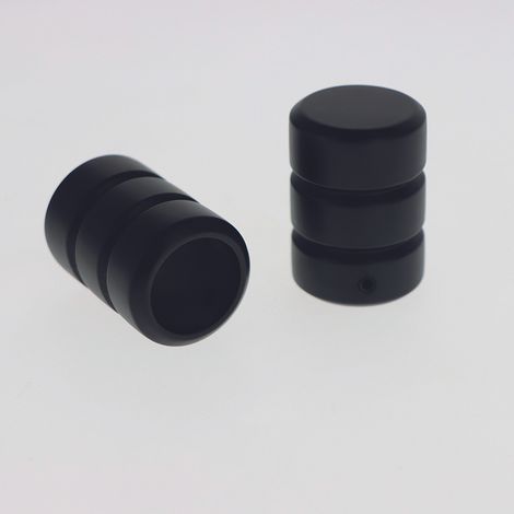 Lot de 2 Embouts Cylindre pour tringles à rideaux de Diam. 20mm en Noir Mat - BOULET