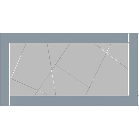 Specchio Ovaro, Dettagli Geometrici, Forma Rettangolare, Colore Struttura Trasparente, 120x60h cm Bianco Fume