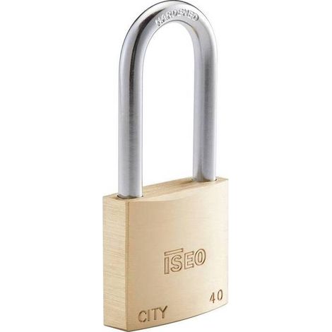 10 x ISEO P700 LUCCHETTO CITY ARCO LUNGO 40MM OTTONE