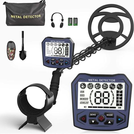 Détecteur de métaux de qualité professionnelle (adapté aux adultes et aux enfants), équipé d'une puce anti-interférences, alimenté par piles ou par USB, 5 modes de détection, écouteurs offerts (gris)