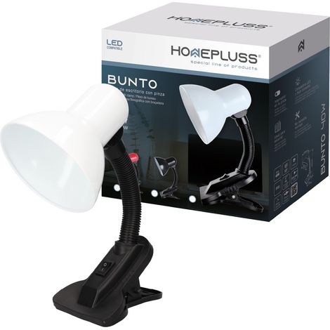 Flexo de escritorio con pinza Bunto E27 Blanco (1/4)