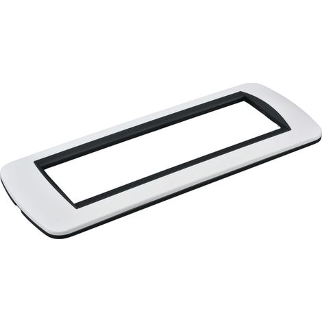 Placca Plastica Ovale MBL 7 Moduli/Posti Compatibile Bticino Living 3 Colori Disponibili (Bianco)