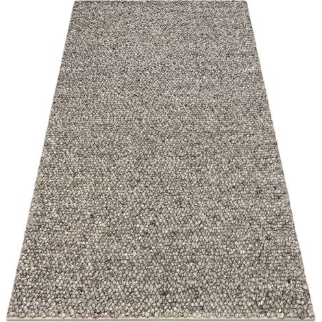 Wollteppich TAHAR 99005 anthrazit - HANDGEWEBT Schlinge, Melange multicolour 90x150 cm
