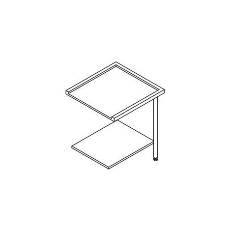 Table Entrée et Sortie en Angle Lave-Vaisselle à Capot Paniers 600 x 500 - Accrochage Droite/Gauche - L 700 mm - Elettrobar