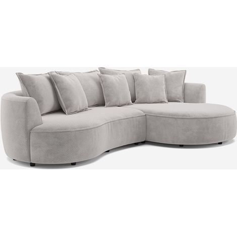 3-Sitzer Sofa Samt mit linker Ottomane Design Marmolada - Hellgrau (1/5)