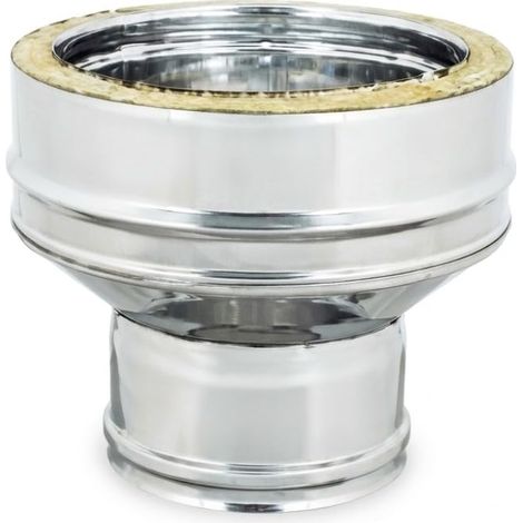 MAKA Aumento Canna Fumaria Doppia Parete Aria Inox Inox Ø 200 a 250 mm (1/5)