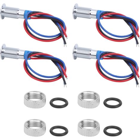 Lot de 4 voyants lumineux LED à cathode commune, 8mm, 110-220V, rouge et bleu, composants de contrôle industriel. (1/5)