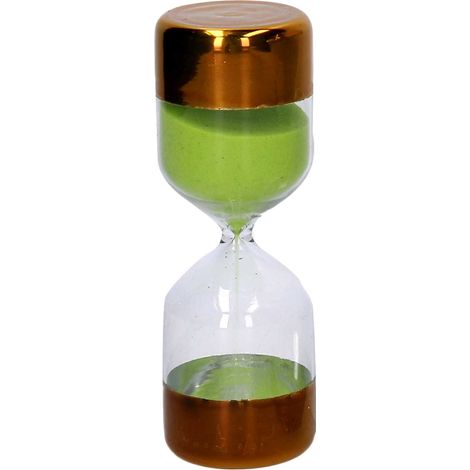 CLESSIDRA IN VETRO ORO/VERDE D.6H15CM NATALE ADDOBBI DECOR CASA