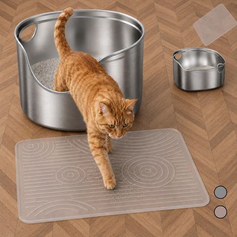 Tapis de litière pour chat - 40 x 30 cm - En silicone (1/5)