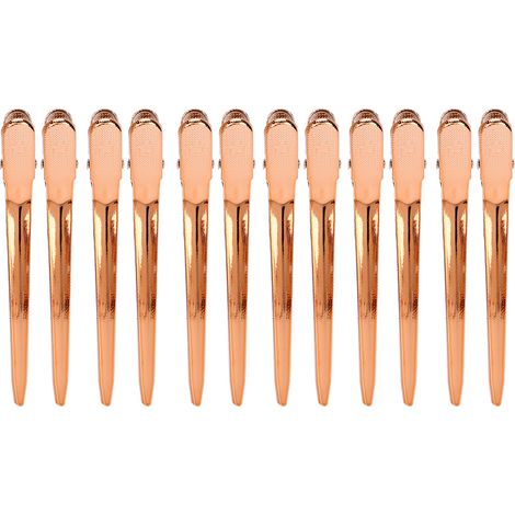 12 Entenhaarspangen für Friseursalons, professionelle Haarspangen in Roségold für Friseure (1/5)