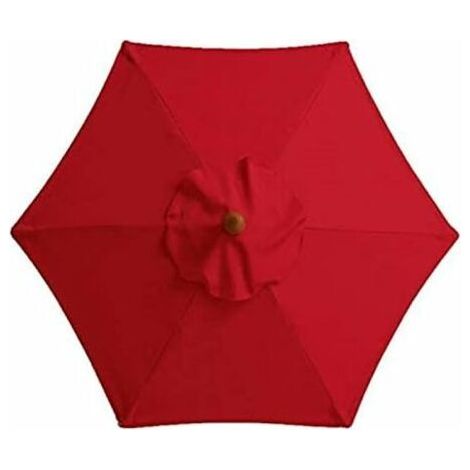Housse De Rechange pour Parasol - 6 Baleines - 2 M/2,7 M/3 M - Imperméable - Anti-Ultraviolet - Tissu De Rechange (2.7M / 8.9Ft,Red) (1/4)