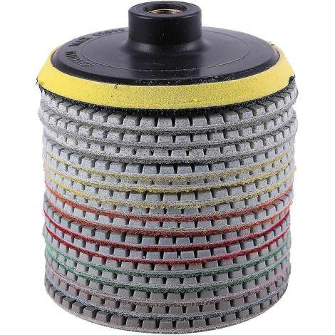 16-teiliges Diamantpolierpad-Set, 4 Zoll (100 mm), für Nass- und Trockenanwendung, geeignet zum Polieren von Granit, Stein, Beton und Marmor, inklusive Polierscheiben.