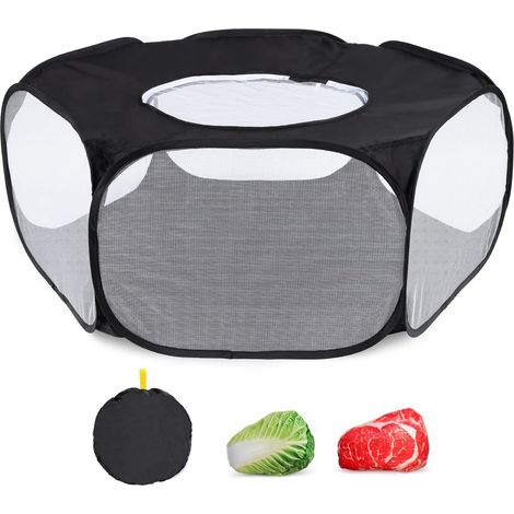Breathable Mesh Playpen for Small Animals with Waterproof Zippered Cover, Foldable, Portable for Indoor and Outdoor, Pet Fence (1/5)