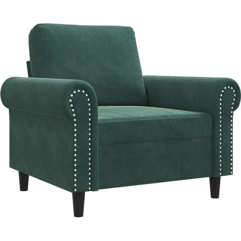 Fauteuil de Salon，Chaise，Fauteuil Vert foncé 60 cm Velours CFW169008 (1/5)