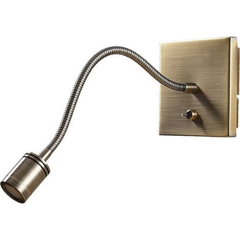 Mayar LED-Wandleuchte aus Metall – Antikmessing-Finish – Flexibler Abstrahlwinkel – Leselampe fürs Schlafzimmer (1/5)