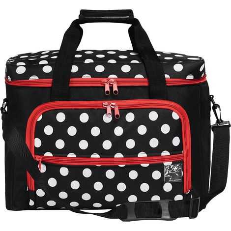Prym Macchina da cucire borsa a pois, colore: Nero/Rosso/Bianco
