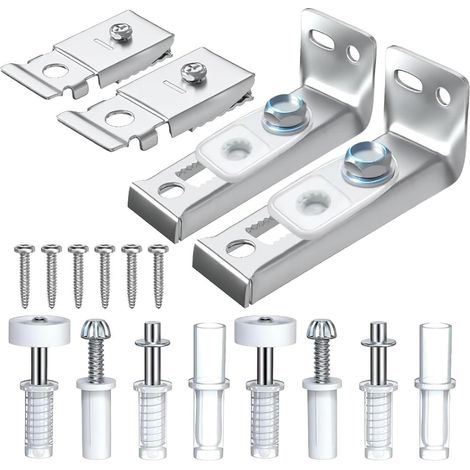 Lntyq 18 PiècesKit de réparation de matériel de porte pliante - 2 pièces de rechange pour portes de placard coulissantes pliantes comprenant un support supérieur et inférieur, un pivot de 3/8", une ro