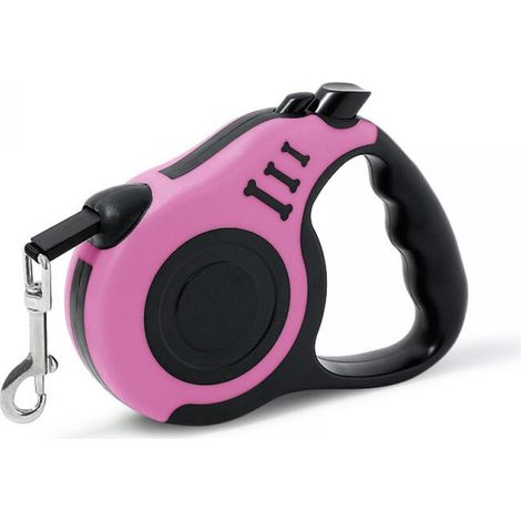 Stück 3 m rosa Hundeleine, Haustierleine, automatisch einziehbare Hundeleine, tragbare Hundeleine, ergonomischer, rutschfester Griff FLITI (1/3)