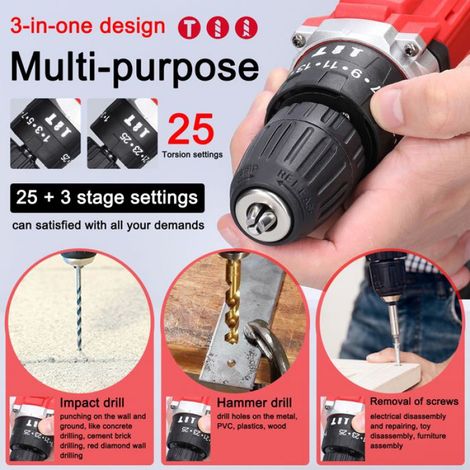 Perceuse Visseuse Électrique - - SHI-Perceuse-Visseuse 21V - 2 Vitesses - 2 Batteries - LED (1/5)