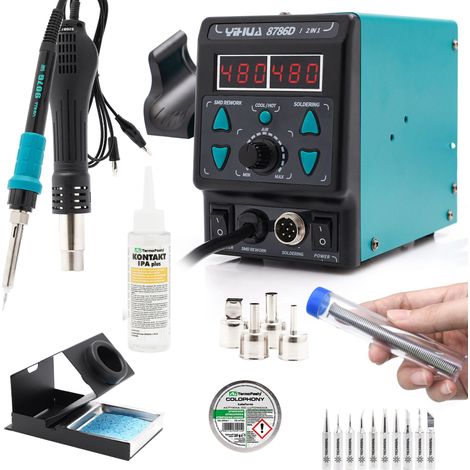 Stazione saldante 2 in 1 Yihua 8786D-I + kit KIT10