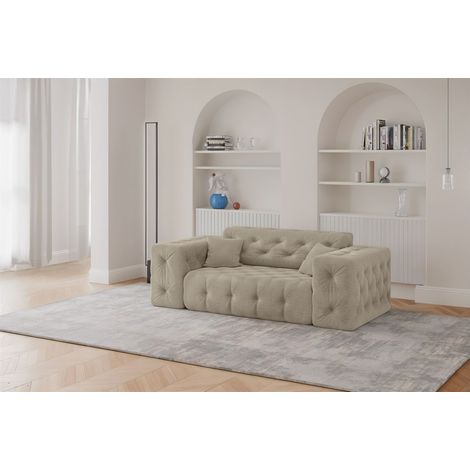 Sofa Designersofa CHANTAL 2-Sitzer in Stoff Moly Beige (1/5)