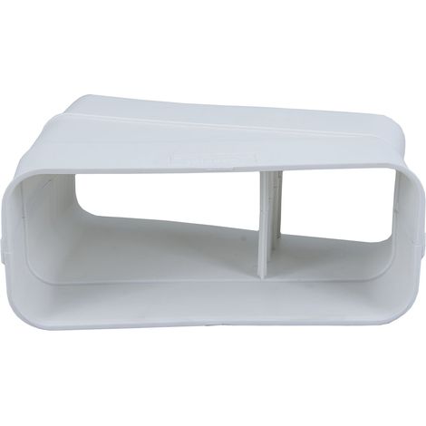 OPTIMAIRO Flachkanalbogen 15° waagerecht 222 x 89 Kunststoff weiß