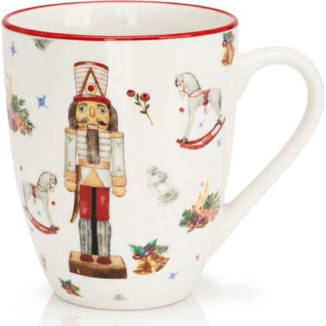 Taza navideña de porcelana, diseño de Cascanueces, 320 ml