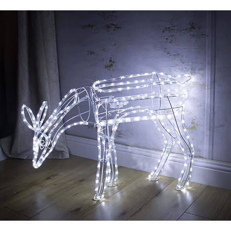 Christmas Reindeer Light Xmas Motorised Rudolf Rope Lighting Silhouette Pre-Lit with LED Lights Waterproof Indoor Outdoor Christmas Decoration (1/3)