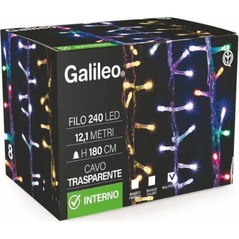 FILO 240 LED MULTICOLOR PER INTERNO CON FILO TRASPARENTE (1/5)
