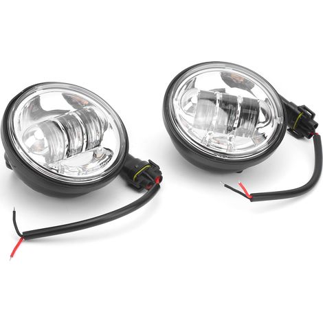 Paar universelle LED-Nebelscheinwerfer für Motorräder, 4,5-Zoll-Zusatzseitenscheinwerfer, 60 W, 6500 K, wasserdicht, silberner Reflektor (1/5)