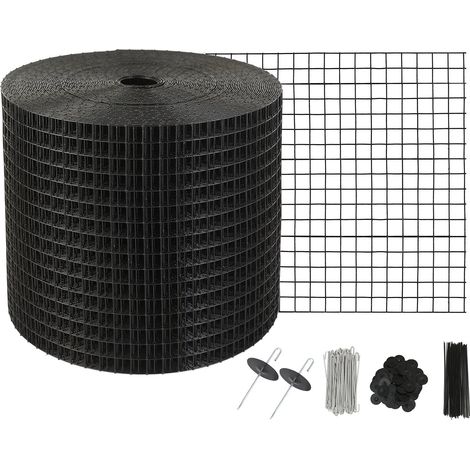 Rouleau Grille Protection Panneaux Solaires 15,2 cm x 30,5 m Kit Treillis Anti-Oiseau 60 Attaches Inox Revêtement en PVC Antirouille Maille Métallique 12 mm Max. pour Empercher Créatures Écureuils (1/5)