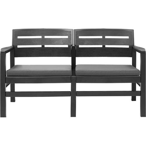 Maison Exclusive - 2-Sitzer-Gartenbank mit Kissen Anthrazit 133 c (1/5)