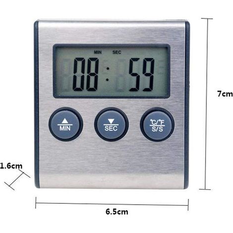 Termometro da cucina preciso fino a 300 °C con timer e allarme per barbecue e cottura - Misurazione rapida e affidabile - ALTRO (1/3)