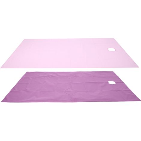 Drap de lit pour salon de beauté/spa respirant avec ouverture pour le visage, imperméable, résistant à l'huile et absorbant l'humidité, 200 x 115 cm (violet et rose) (1/5)