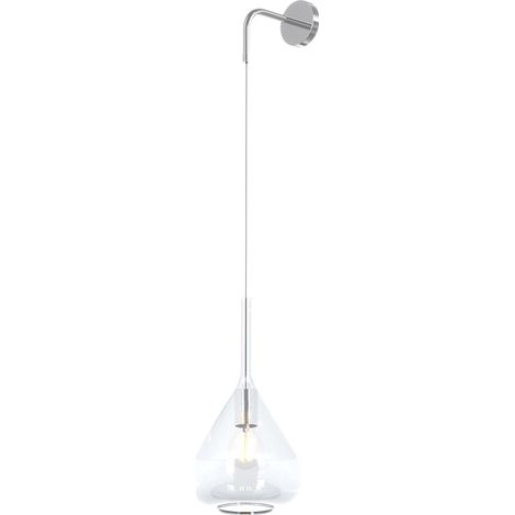 Applique Contemporanea Kona Metallo Cromo Vetro Trasparente 1 Luce E27 (1/3)