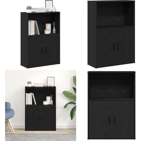 vidaXL Bücherregal Schwarz Eichen-Optik 60x24x85 cm Holzwerkstoff (1/5)
