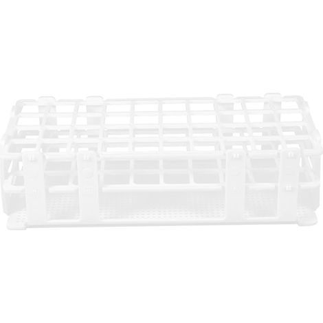 Présentoir 40 Trous pour Tubes à Essai en Plastique Blanc Structure Détachable Facile à Démonter, Support pour Tubes de Laboratoire, Nettoyage Approfondi Assuré (1/5)