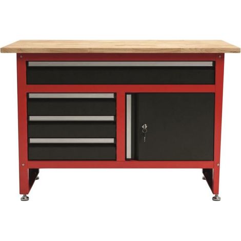 Banco de trabajo AWTOOLS de 4 cajones, 120x60x85cm