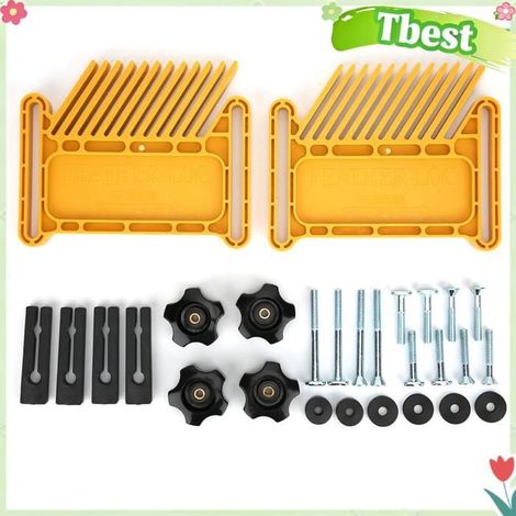 Planche de Machine à graver à bascule pour le travail du bois, 2 pièces, planches à plumes universelles en Tandem pour scies à Table (1/4)