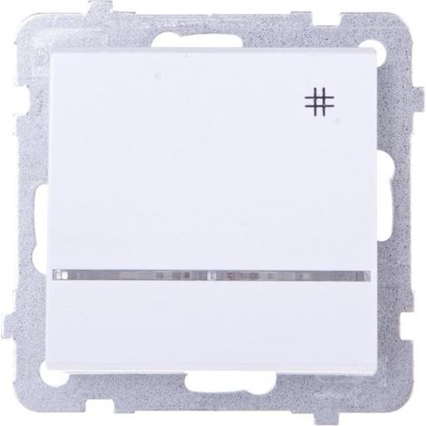 Interrupteur Sonata Cross avec éclairage bleu, blanc mat ŁP-4RS/m/75