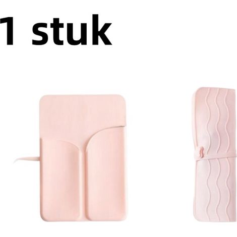 Sac pour fer à friser avec coussinet isolant en silicone rose protection thermique pour fer à friser et lisseur accessoire de coiffure (1/5)