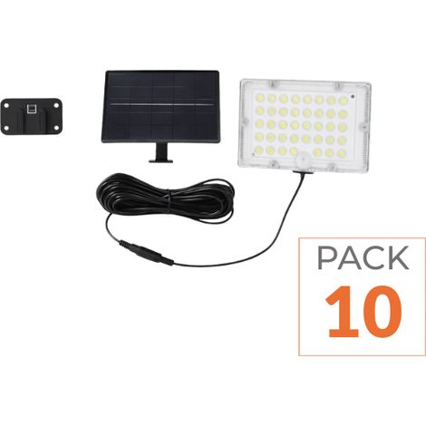 Pack de 10 - Projecteur Led Solaire Extérieur 9W IP65 3-CCT Détecteur de Lumière et de Mouvement - SILAMP (1/2)
