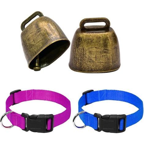 Cloche De Vache en Métal Set 2 Pièces Cloches en Métal 2 Pièces Collier en Nylon Cloche Vache Clochette Grelot Cloche De Vache Ferme De Bell Ferme Animal Cloche Antivol Accessoires (1/5)