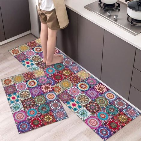 Tapis de Cuisine Antidérapant 40x120cm & 40x60cm - Lavable en Machine, Décoration pour Sol de Maison (1/4)